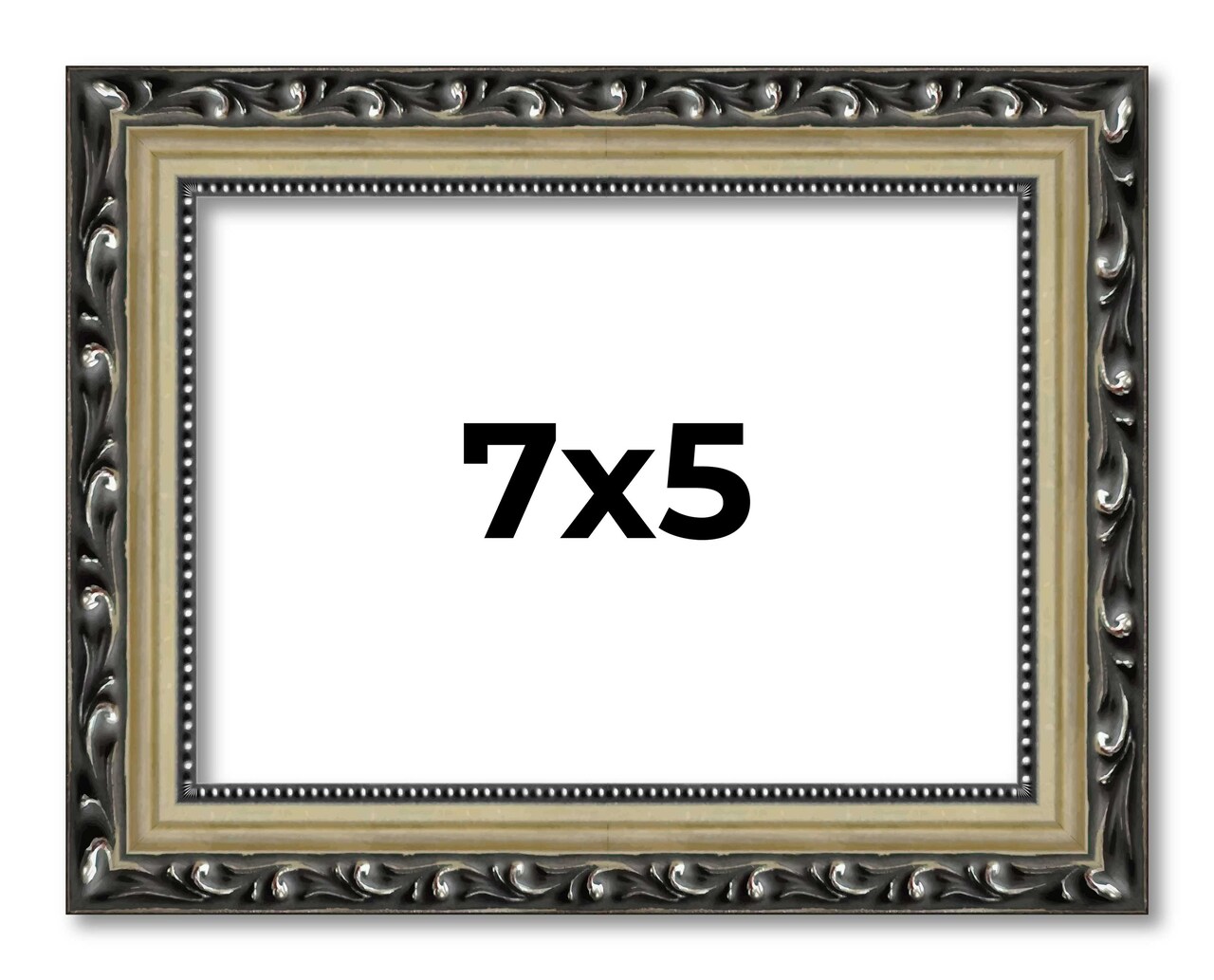 7x5 Solid Wood Antique Picture Frame with UV-Resistant Acrylic & Acid-Free Backing, Available in 4 Finishes: Bronze, Gold, Silver, and Gold with Black